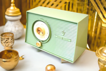 Load image into Gallery viewer, Bluetooth Ready To Go - Mint Green 1959 General Electric GE Model T-103A AM Vacuum Tube Radio Sounds Wonderful! Excellent Condition!