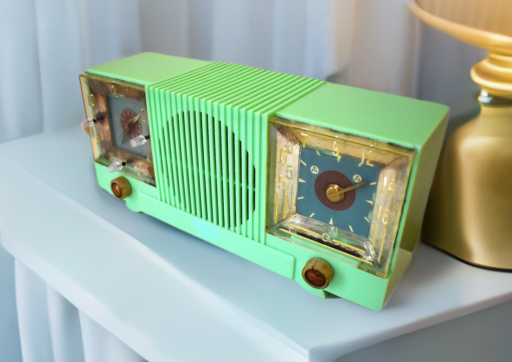 昭和レトロ　真空管ラジオ　稼働しました 元箱付　希少 昭和レトロ“真空管ラジオ”/Bluetoothスピーカー/cabinet sugiura/w43cm