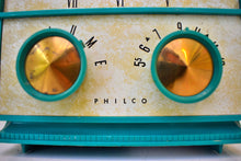 Load image into Gallery viewer, Seafoam Green 1956 Philco Model D736-124 AM Vacuum Tube Radio Rare Awesome Color Sounds Great!