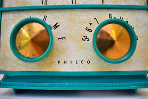 Seafoam Green 1956 Philco Model D736-124 AM 真空管ラジオ レア 素晴らしいカラーサウンド 素晴らしい！