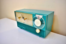 Load image into Gallery viewer, Seafoam Green 1958 Philco Model F758-124 AM Vacuum Tube Radio Rare Awesome Color Sounds Great!