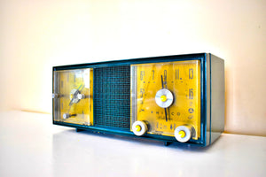 Inverness Green 1954 Philco Model B712 AM Vacuum Tube Alarm Clock Radio Sounds Great! Rare Model and Color!
