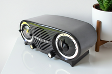 画像をギャラリービューアに読み込む, Anthracite Black Bakelite 1954 Zenith Deluxe "Owl Eyes" Model L515 Vacuum Tube Radio Looks and Sounds Great! Excellent Condition!