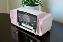 Load image into Gallery viewer, Princess Pink 1959 General Electric Model 913D Vacuum Tube AM Clock Radio Excellent Shape! Sounds Fantastic!