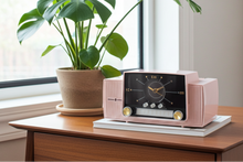 Load image into Gallery viewer, Princess Pink 1959 General Electric Model 913D Vacuum Tube AM Clock Radio Excellent Shape! Sounds Fantastic!