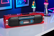 Load image into Gallery viewer, Cardinal Red 80s Realistic Sound Model SCR-35 AM FM Cassette Stereo Mini Boombox Radio! Sounds Great Excellent Condition!