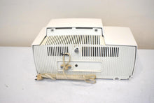Load image into Gallery viewer, Alpine White Mid Century 1959 General Electric Model C-416 Vacuum Tube AM Clock Radio Popular Model! Excellent Condition!