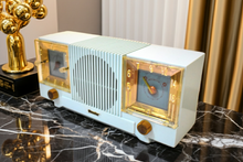 Charger l&#39;image dans la galerie, Celeste Blue Mid Century 1954 Firestone Model 4-A-127 Vacuum Tube AM Radio Cool Model Rare Color! (Copy)