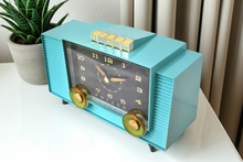 画像をギャラリービューアに読み込む, Ocean Turquoise 1959 Philco Model H764-124 AM Tube Clock Radio Rare Model Sound Great!! Excellent Condition!