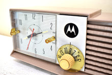 Load image into Gallery viewer, Sahara Taupe 1959 Motorola Model 5T27N-1 Vacuum Tube AM Radio Clean and Gorgeous Looking and Sounding!