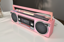 Load image into Gallery viewer, Madonna Pink 80s Panasonic Model RTX-FM15 AM FM Cassette Mini Boombox Radio! Sounds Great Excellent Condition! Rare Color!