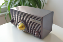 Load image into Gallery viewer, Choco Brown Marble 1957 Motorola Model 56H Vintage Vacuum Tube AM Radio Iconic Turbine Design!Choco Brown Marble 1957 Motorola Model 56H Vintage Vacuum Tube AM Radio Iconic Turbine Design!
