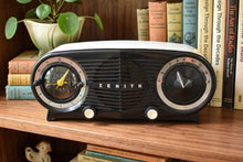 画像をギャラリービューアに読み込む, Espresso Brown Bakelite 1954 Zenith Owl Eyes Model L515 AM Vacuum Tube Radio Excellent Condition! Great Sounding!