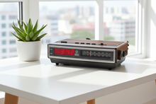 Load image into Gallery viewer, Wood Grain 1980s General Electric Model 7-4625C AM FM Digital Alarm Clock Radio! Excellent Condition!