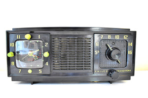 Hornet Green Black 1953 Philco Transitone Model 53-701X AM Vacuum Tube Radio Rare Pretty Color Combo Sounds Great!
