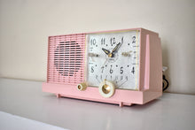 Load image into Gallery viewer, Mamie Pink 1959 Philco Model F-752-124 AM Vacuum Tube Clock Radio Excellent Condition! Sounds Great!