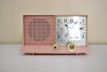 Load image into Gallery viewer, Mamie Pink 1959 Philco Model F-752-124 AM Vacuum Tube Clock Radio Excellent Condition! Sounds Great!