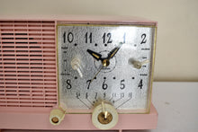 Load image into Gallery viewer, Mamie Pink 1959 Philco Model F-752-124 AM Vacuum Tube Clock Radio Excellent Condition! Sounds Great!