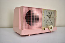 Load image into Gallery viewer, Mamie Pink 1959 Philco Model F-752-124 AM Vacuum Tube Clock Radio Excellent Condition! Sounds Great!