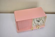 Load image into Gallery viewer, Mamie Pink 1959 Philco Model F-752-124 AM Vacuum Tube Clock Radio Excellent Condition! Sounds Great!