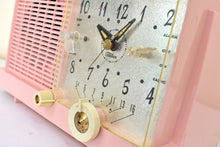Load image into Gallery viewer, Mamie Pink 1959 Philco Model F-752-124 AM Vacuum Tube Clock Radio Excellent Condition! Sounds Great!