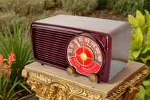 Load image into Gallery viewer, Cabernet Burgundy 1953 Philco Transitone Model 53-561 AM Vacuum Tube Radio Sounds Great! Excellent Condition!
