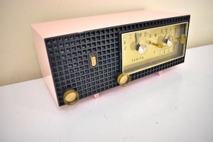 Priscilla Pink Mid Century Vintage 1958 Zenith A519V AM Vacuum Tube Clock Radio Works Great! Excellent Plus Condition!