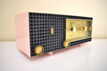 Load image into Gallery viewer, Priscilla Pink Mid Century Vintage 1958 Zenith A519V AM Vacuum Tube Clock Radio Works Great! Excellent Plus Condition!