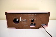 Load image into Gallery viewer, Priscilla Pink Mid Century Vintage 1958 Zenith A519V AM Vacuum Tube Clock Radio Works Great! Excellent Plus Condition!