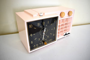 Barbie Pink 1957 Arvin Model 5561 Vacuum Tube AM Clock Radio Rare Model Unusual Design! Sounds Great!