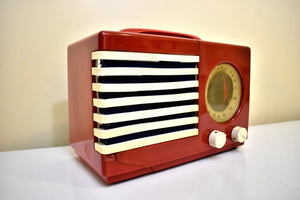 Red White and Blue 1940 Emerson Patriot Model 400 Vacuum Tube AM Radio Works Great!