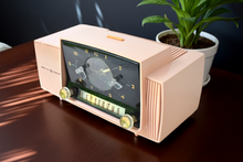 Load image into Gallery viewer, Princess Pink Mid Century 1959 General Electric Model C-416C Vacuum Tube AM Clock Radio Beauty Sounds Fantastic Excellent Condition! (Copy)