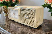 Load image into Gallery viewer, Palazzo Ivory 1959 Bulova Model 120 Tube AM Clock Radio Excellent Condition! Sounds Great!