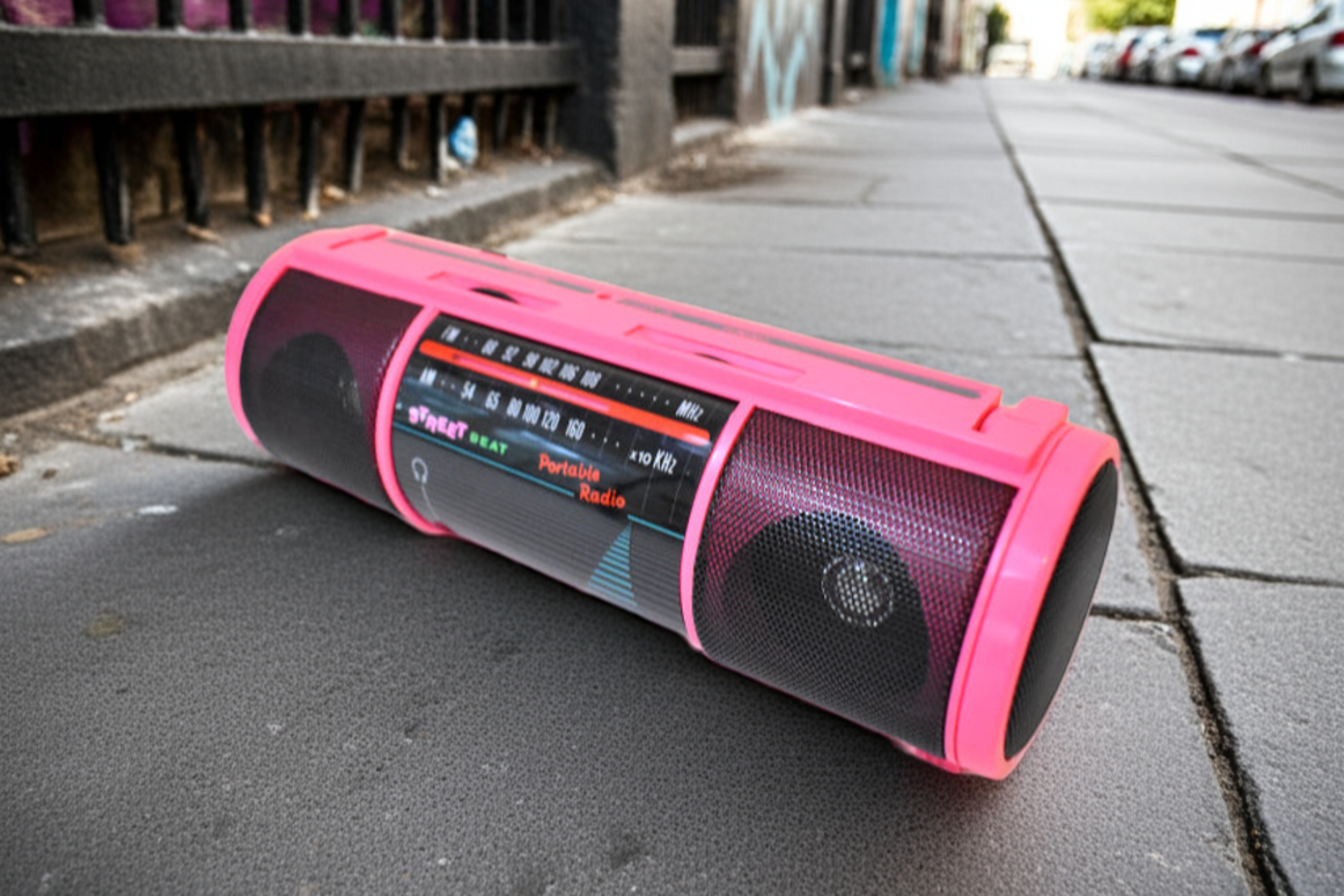 Bluetooth Ready To Go - Hot Pink 80s Street Beats Model PR4000 AM FM Solid State Transistor Radio! Rare Model Totally Tubular!