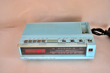 Load image into Gallery viewer, Miami Blue 1980s JCPenney Model 680-3041 AM FM Digital Alarm Clock Radio! Excellent Condition! Rare Model!