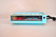 Load image into Gallery viewer, Miami Blue 1980s JCPenney Model 680-3041 AM FM Digital Alarm Clock Radio! Excellent Condition! Rare Model!