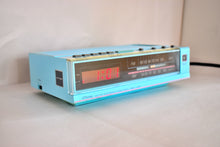 Load image into Gallery viewer, Miami Blue 1980s JCPenney Model 680-3041 AM FM Digital Alarm Clock Radio! Excellent Condition! Rare Model!