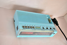 Load image into Gallery viewer, Miami Blue 1980s JCPenney Model 680-3041 AM FM Digital Alarm Clock Radio! Excellent Condition! Rare Model!