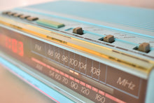 Load image into Gallery viewer, Miami Blue 1980s JCPenney Model 680-3041 AM FM Digital Alarm Clock Radio! Excellent Condition! Rare Model!