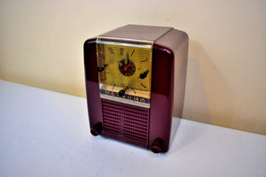 Cranberry Burgundy 1954 Westinghouse Model H-39813 AM Vacuum Tube Radio Excellent Condition! Sounds Great!