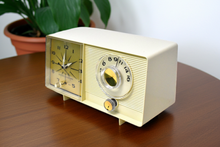 Load image into Gallery viewer, Beige Ivory Vintage 1964 General Electric Model C-403C AM Vacuum Tube Clock Radio Sounds Great! 