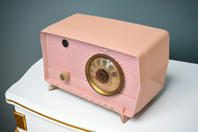 Load image into Gallery viewer, Shell Pink 1956 RCA Victor Model 8-X-6F AM Vacuum Tube Radio Rare Color and Great Player!