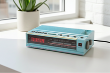 Load image into Gallery viewer, Miami Blue 1980s JCPenney Model 680-3041 AM FM Digital Alarm Clock Radio! Excellent Condition! Rare Model!