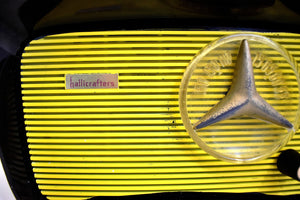 バンブルビー イエローとブラック 1959 ハリクラフターズ モデル HT203 真空管 AM ラジオのサウンドは素晴らしいです。とてもかわいい！