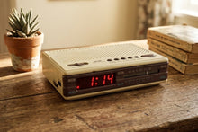 Load image into Gallery viewer, Taupe Lavender 1980s Sears Catalog Model 23155 AM FM Digital Alarm Clock Radio! Excellent Condition!
