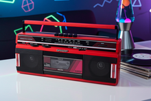 Load image into Gallery viewer, Engine Red 80s Sharp Model CT-248(R) AM FM Cassette Mini Boombox Radio! Sounds Great Excellent Condition!