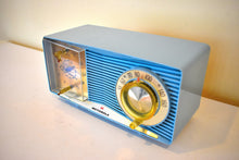 Load image into Gallery viewer, Powder Blue 1962 Motorola Model C9B13 AM Vacuum Tube Clock Radio Sounds Terrific! Awesome MCM Appeal!