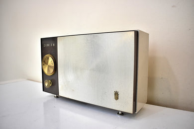 Bluetooth Ready To Go - Beige Gold Beauty 1960 Zenith Model F512 AM Vacuum Tube Radio Sounds Fantastic Cute MCM Looking Number!