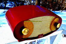 Load image into Gallery viewer, SOLD! - Jan. 10, 2018 - WILD LOOKING MAROON FOOTBALL Retro Deco Modernist 1950 Sparton Model 132 AM Tube Radio Excellent Plus Condition! - [product_type} - Sparton - Retro Radio Farm