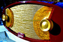 Charger l&#39;image dans la galerie, SOLD! - Jan. 10, 2018 - WILD LOOKING MAROON FOOTBALL Retro Deco Modernist 1950 Sparton Model 132 AM Tube Radio Excellent Plus Condition! - [product_type} - Sparton - Retro Radio Farm